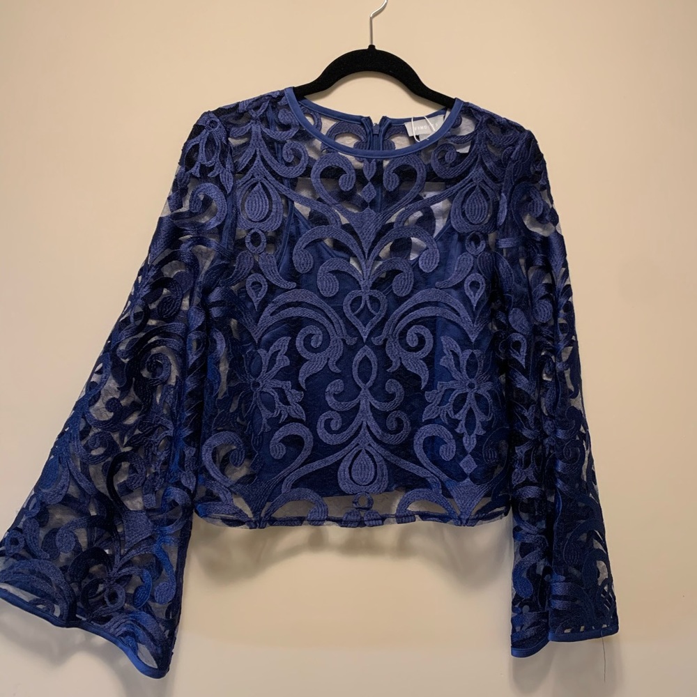 Finders NWT Navy Lace Alchemy Top
